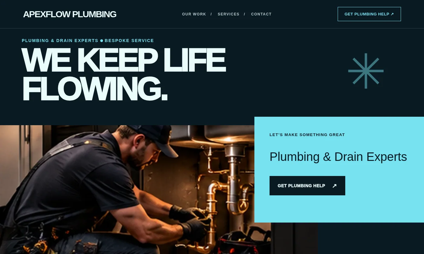 ApexFlow Plumbing website design concept
