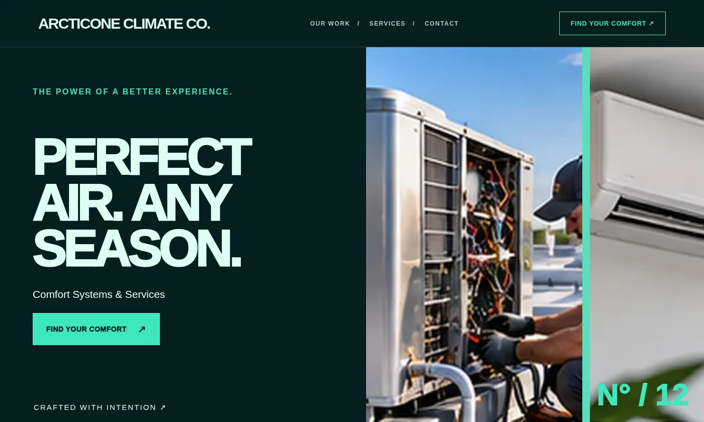 ArcticOne Climate Co. website design concept