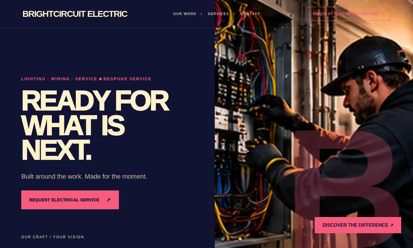 BrightCircuit Electric website design concept