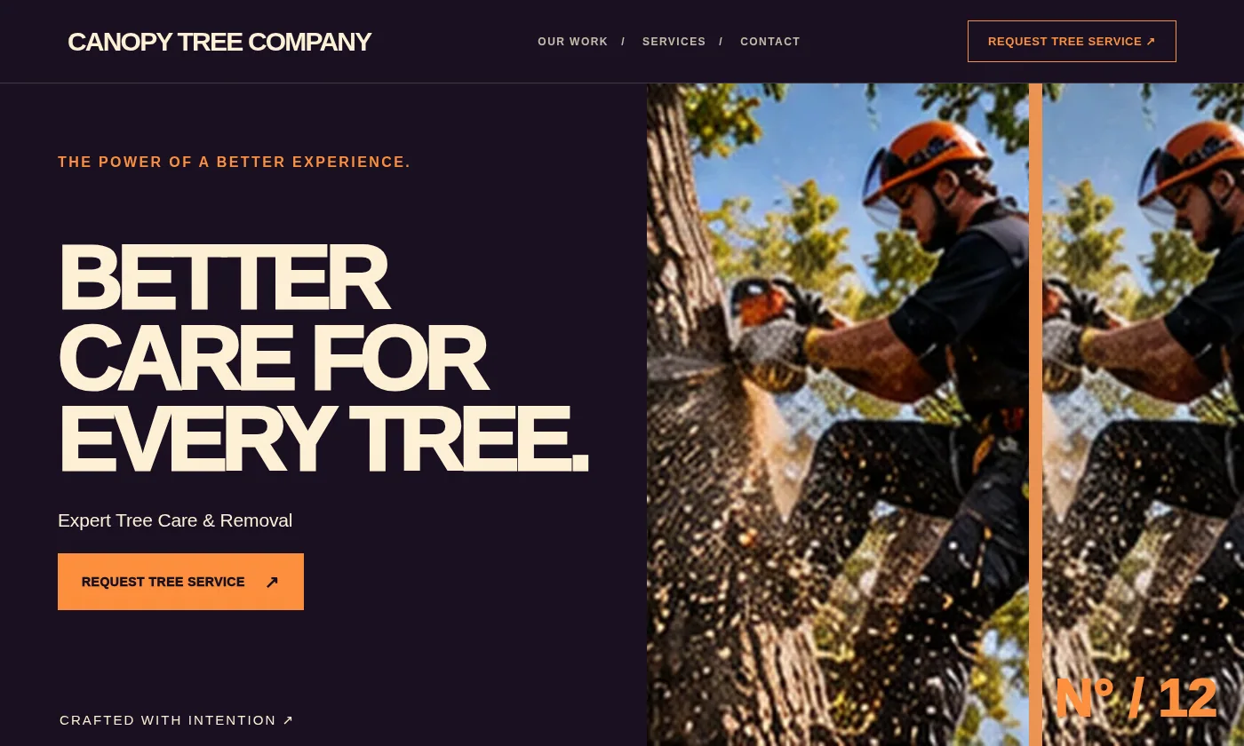 Canopy Tree Company website design concept