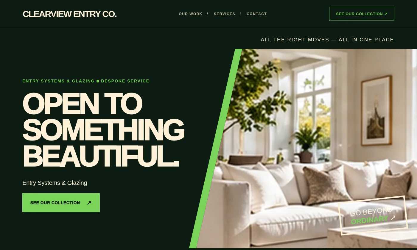 Clearview Entry Co. website design concept