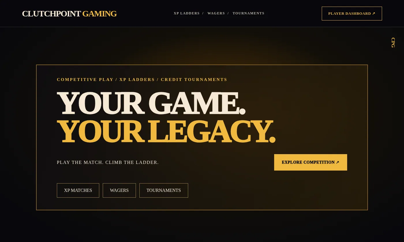 ClutchPoint Gaming website design concept