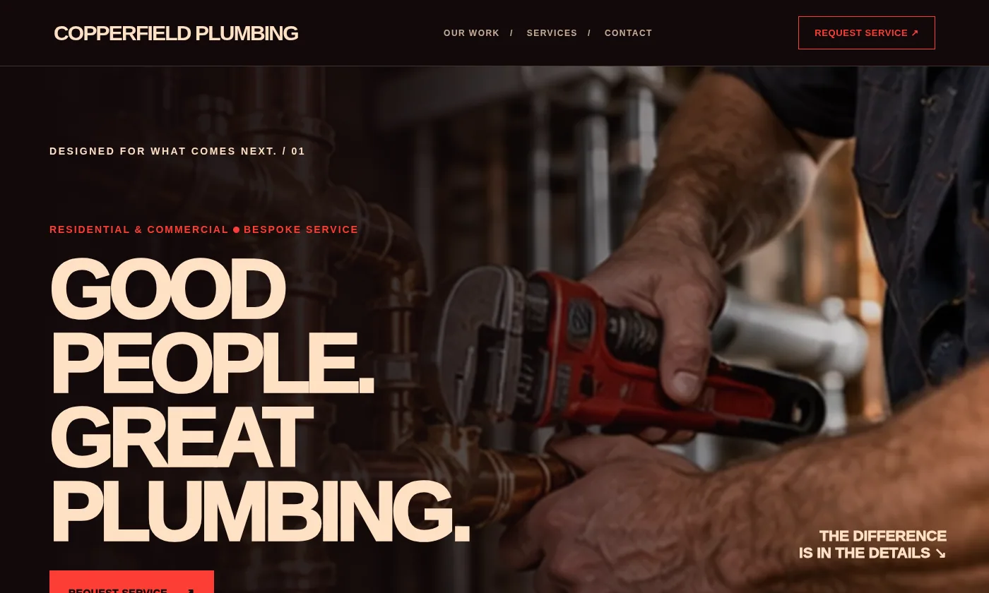 Copperfield Plumbing website design concept