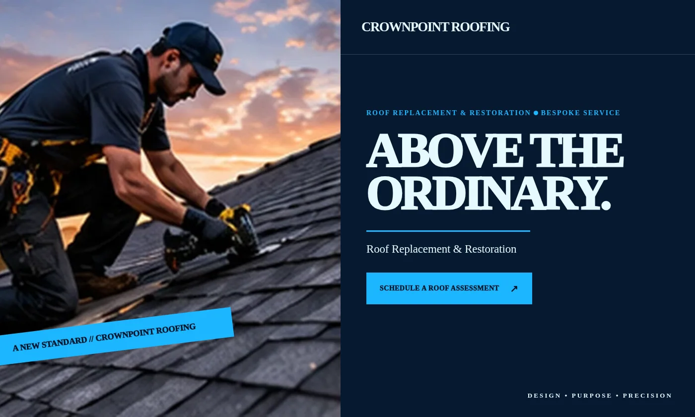 Crownpoint Roofing website design concept