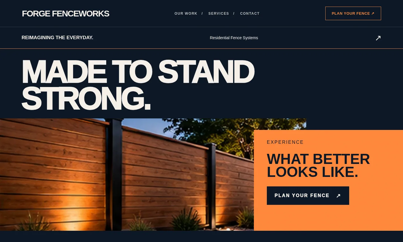 Forge Fenceworks website design concept