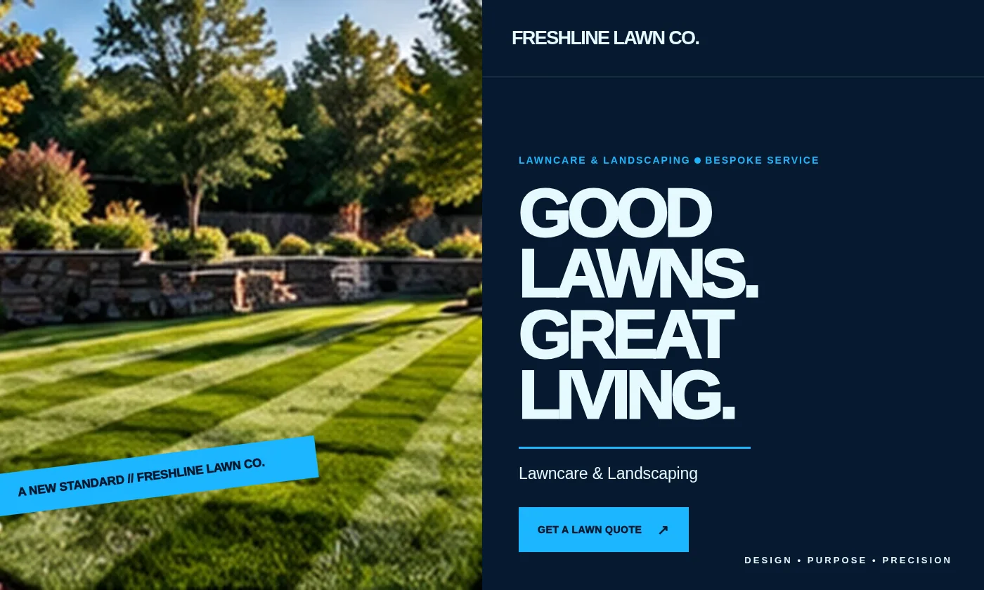 Freshline Lawn Co. website design concept