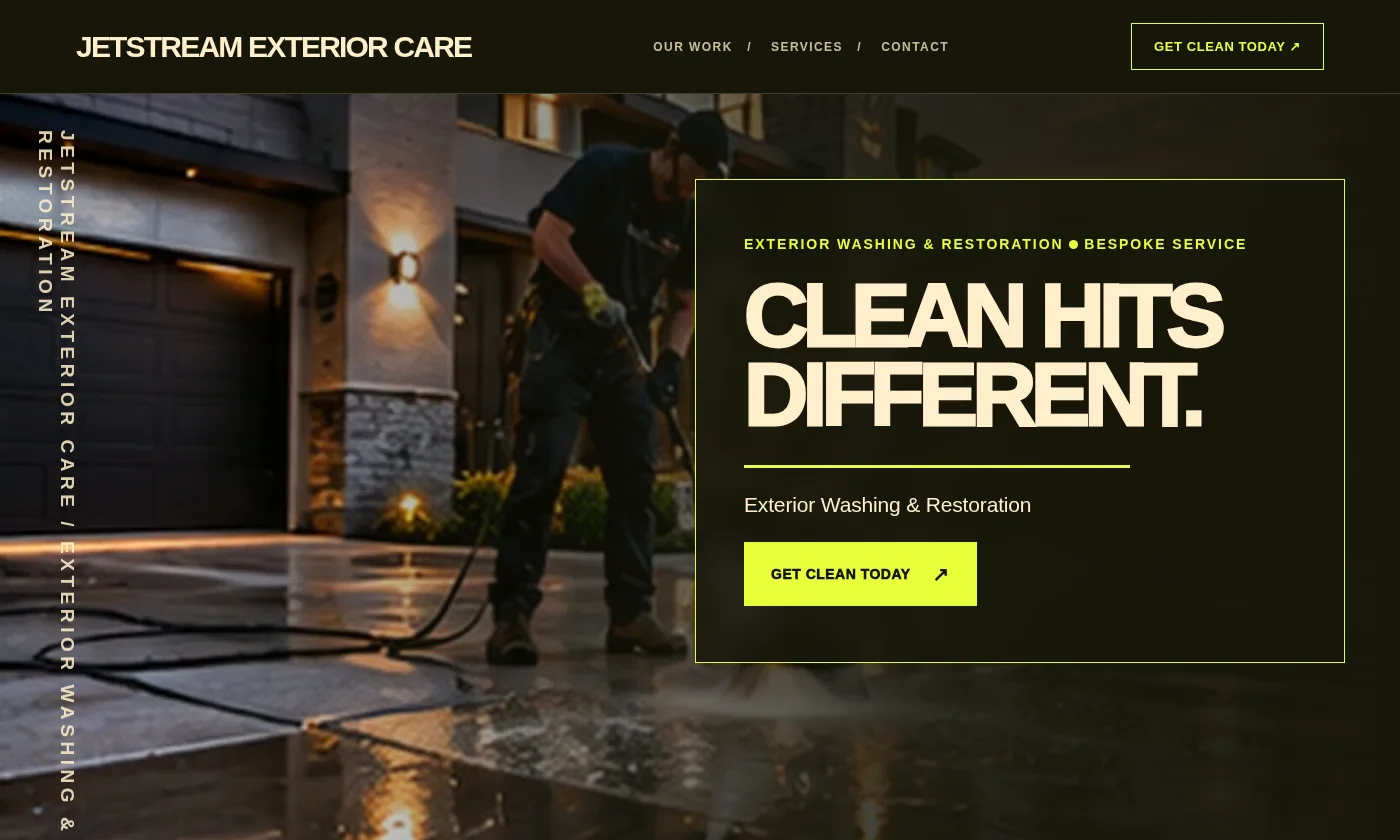 Jetstream Exterior Care website design concept