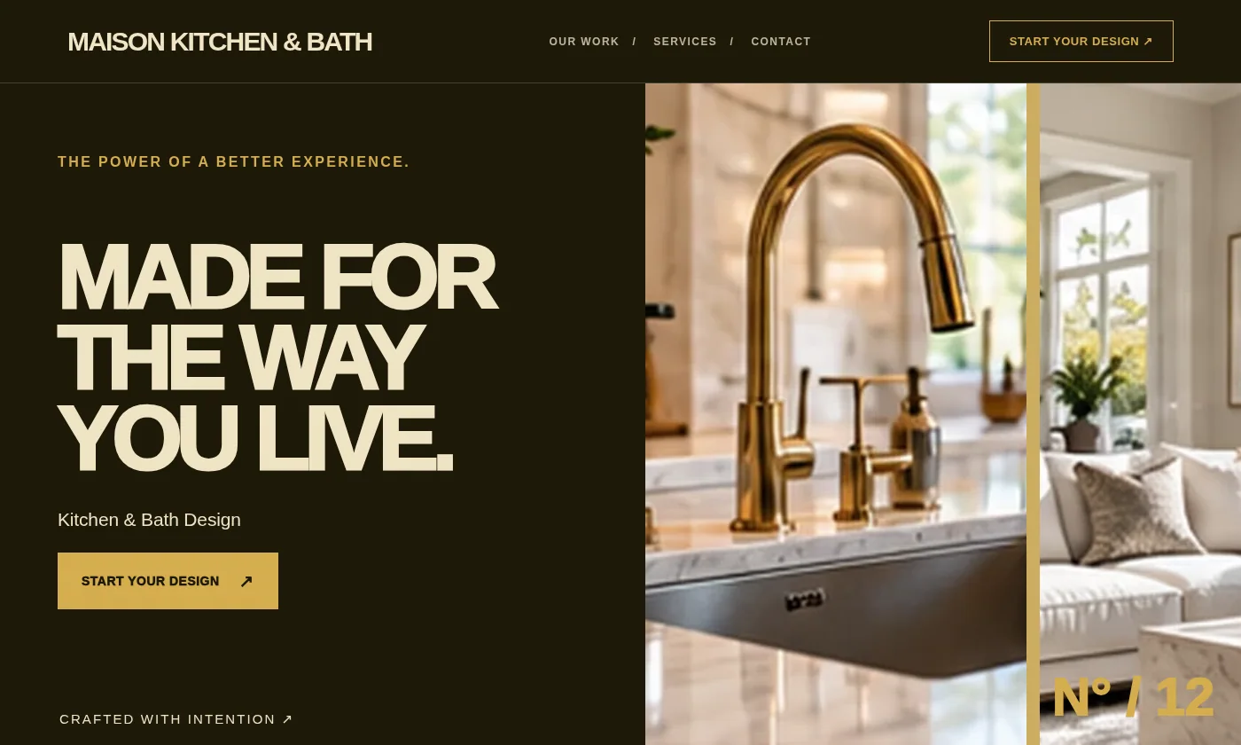 Maison Kitchen & Bath website design concept