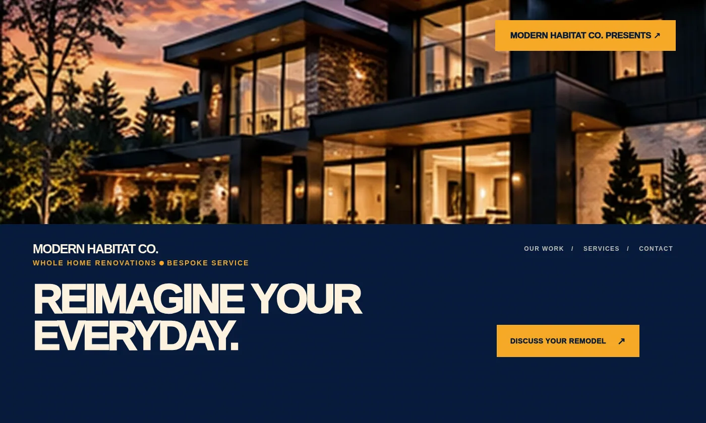 Modern Habitat Co. website design concept