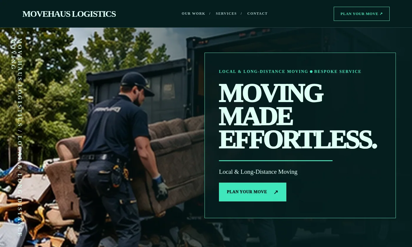 MoveHaus Logistics website design concept