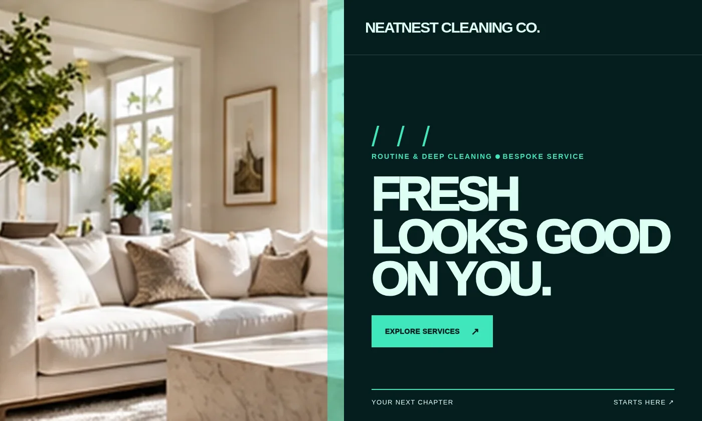 NeatNest Cleaning Co. website design concept