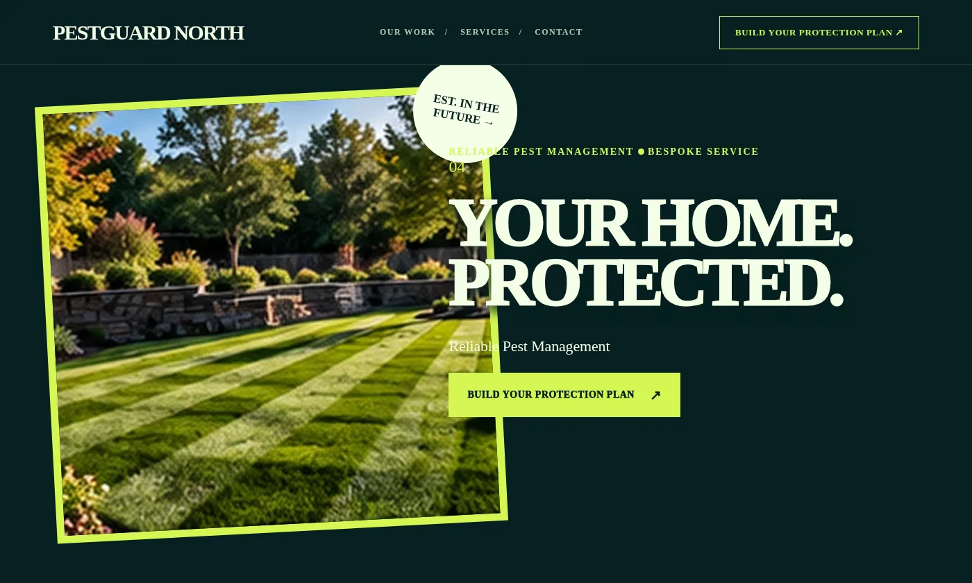 PestGuard North website design concept