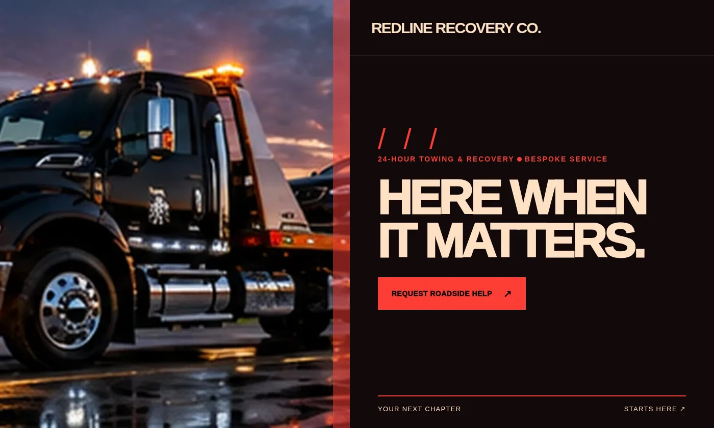 Redline Recovery Co. website design concept