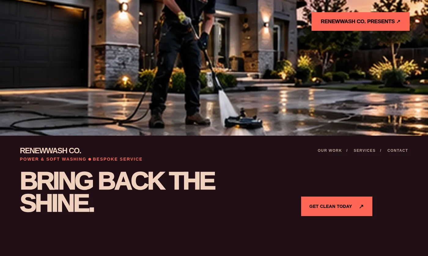 RenewWash Co. website design concept
