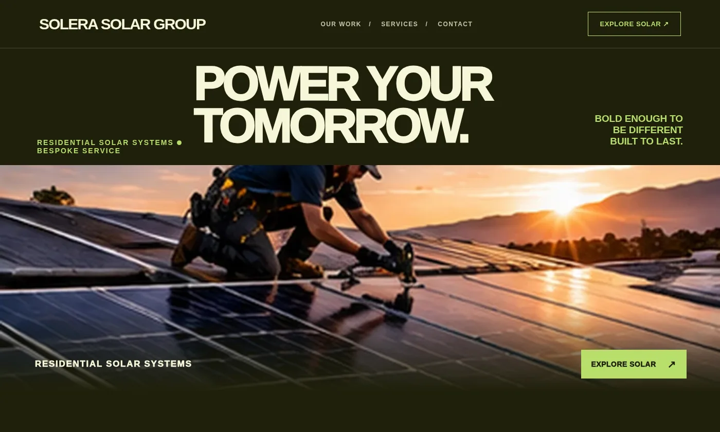 Solera Solar Group website design concept