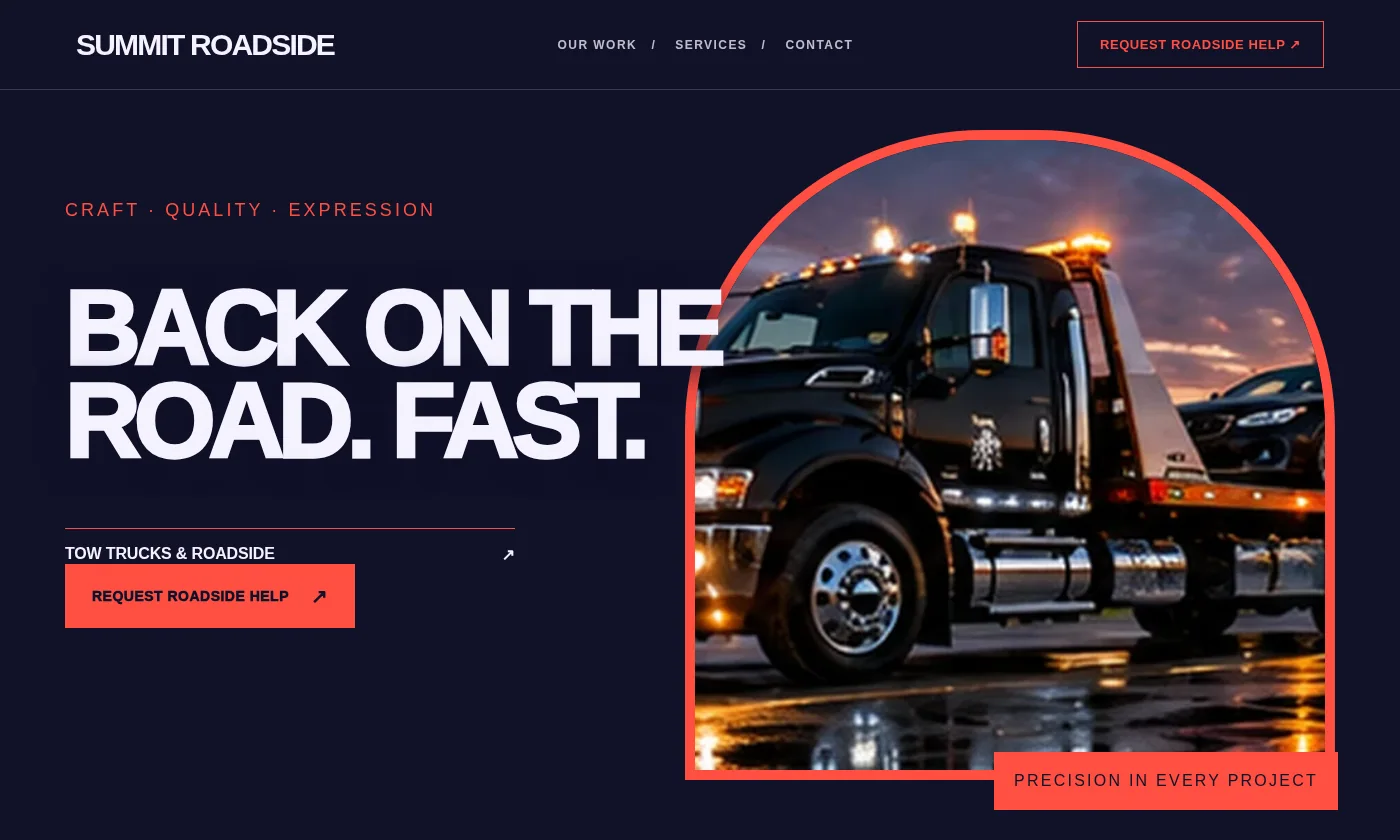 Summit Roadside website design concept