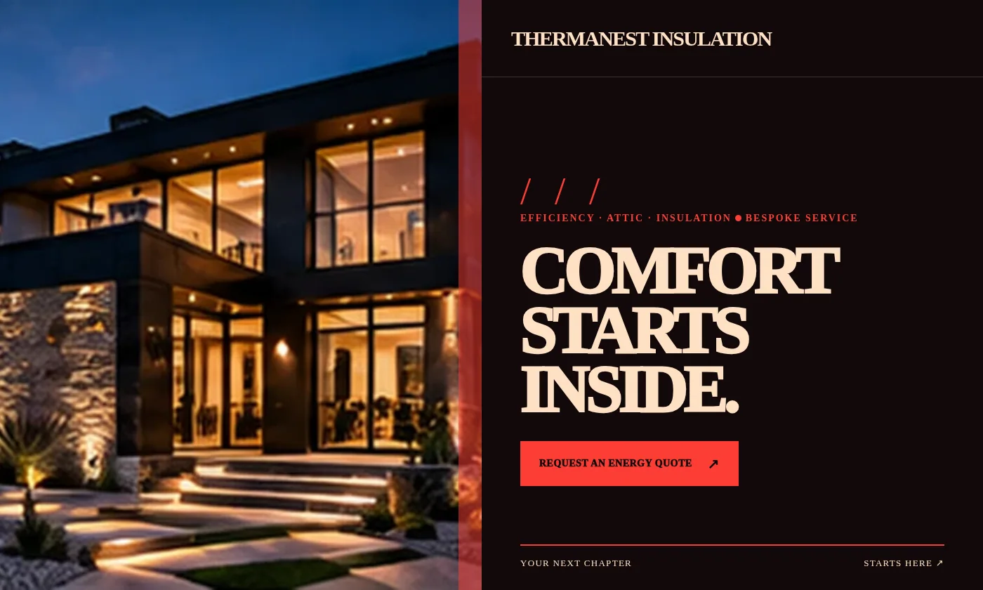 ThermaNest Insulation website design concept