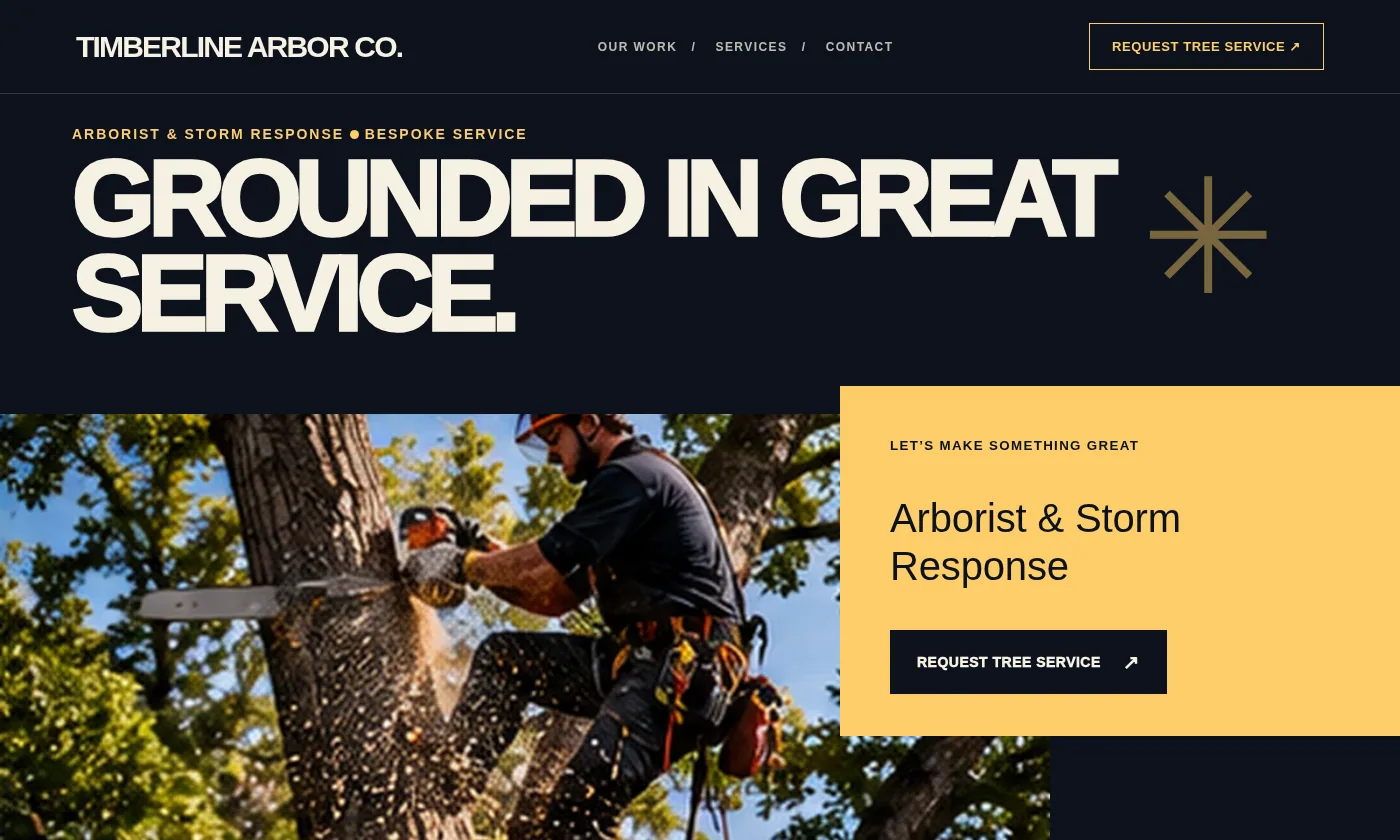 Timberline Arbor Co. website design concept