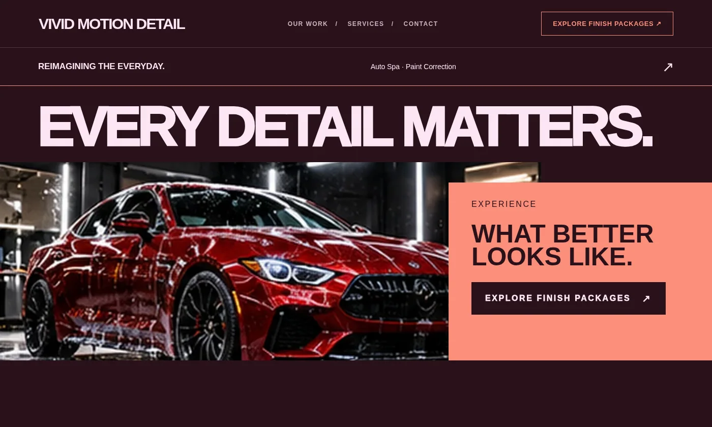 Vivid Motion Detail website design concept