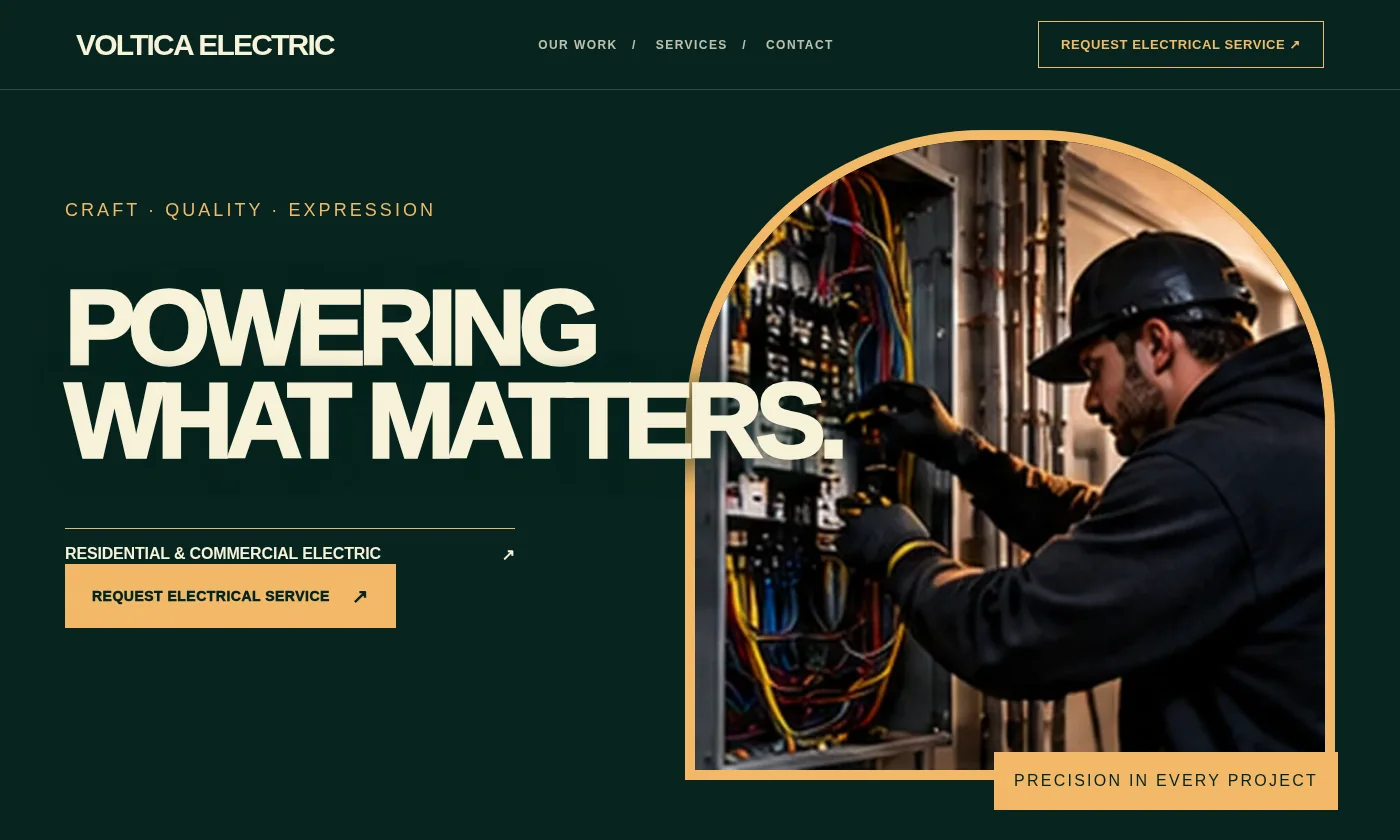 Voltica Electric website design concept